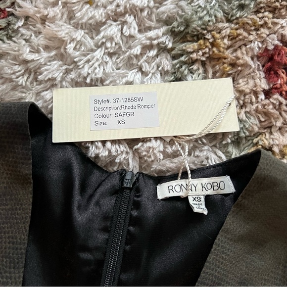 Ronny Kobo Rhoda Snake Print Bandeau Cutout Silk Rimper - Picture 6 of 11